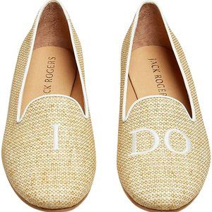 Jack Rogers "I Do" Raffia Loafer, Natural/White